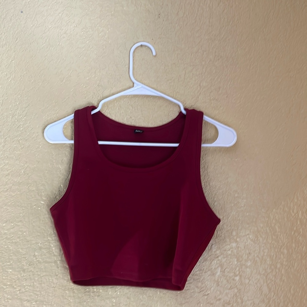 SHEIN. Burgundy tank top.